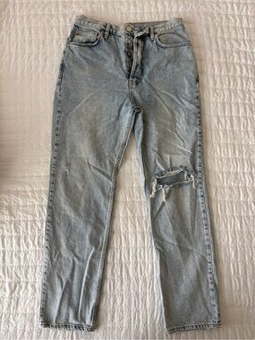 We The Free Light Blue Slim Straight Distressed Jeans
